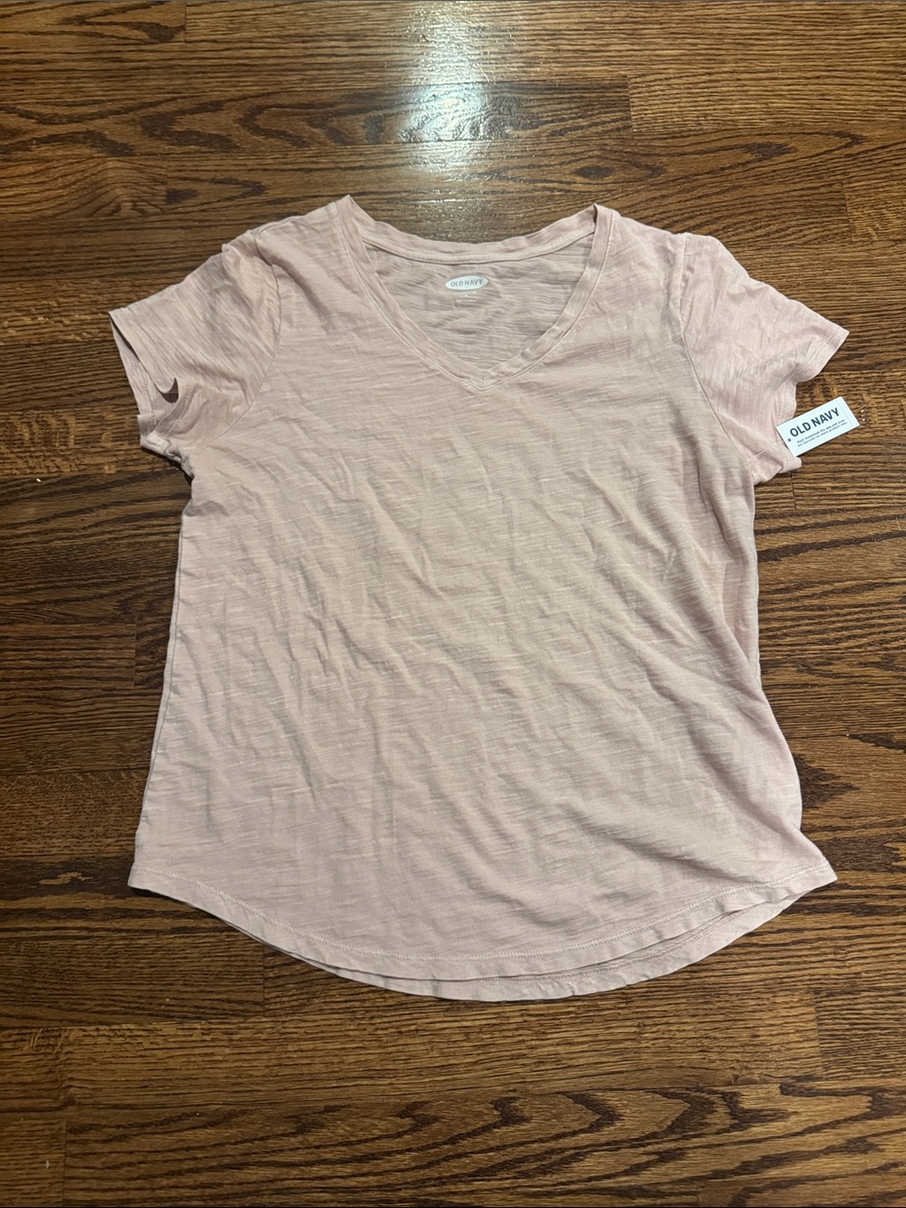 Old Navy Everywear V-Neck Bowed Hem T Shirt Size Small in Blush